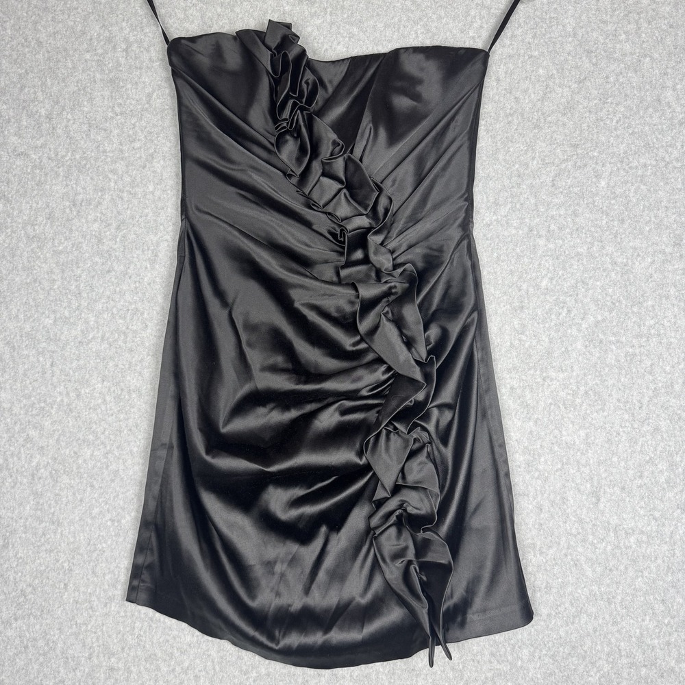 Gunne Sax 2 Jessica McClintock Vtg Mini Dress 9 Y2K Little Black Strapless USA